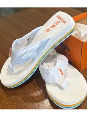 Rocket Dog White Rainbow Platform Flip Flop Sandals Women’s Size 10